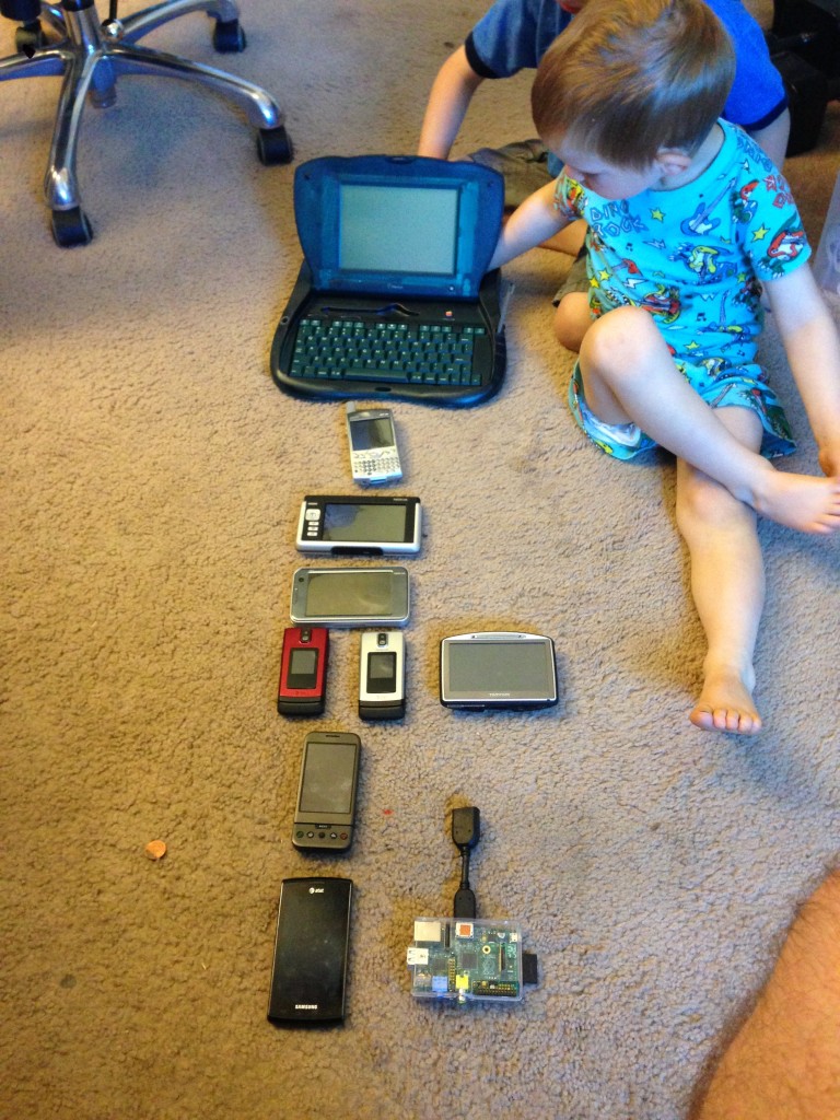Patrick with many devices